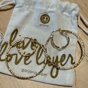 Gorjana Textured Gold Hoop Earrings